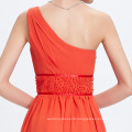 Grace Karin One Shoulder Beaded Long Orange Evening Dresses CL2015-1